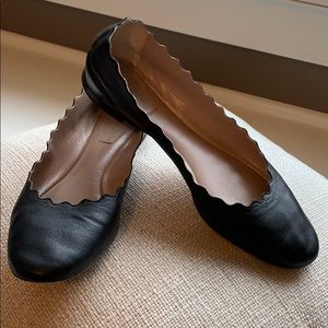 Chloe 'Lauren' Scalloped Ballet Flat - black SZ 40